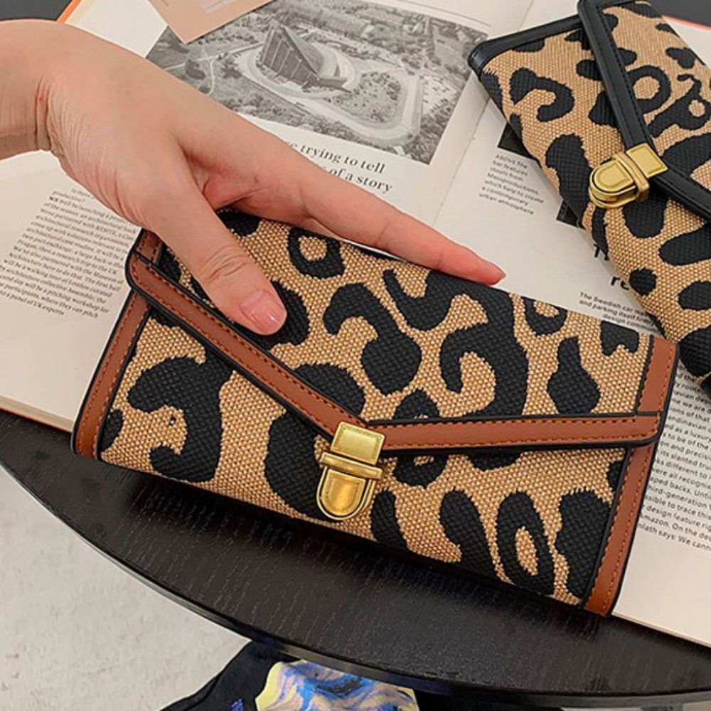 🖤 Long Leopard Print Wallet - Brown - Picture 3 of 4